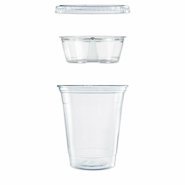 Dart Clear PET Cups with Single Compartment Insert, 12 oz, Clear, PK500 PF35C1CP
